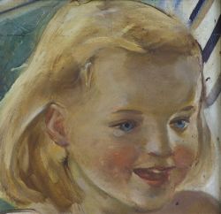 Tochter Helga, 22x22cm, Öl, 1943